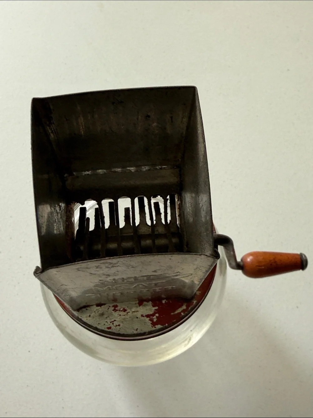 Vintage 1950s Androck Nut Meat Chopper Manual Kitchen Grinder -  Glass & Metal